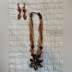 Multicolor Beaded Necklace and Earring Set